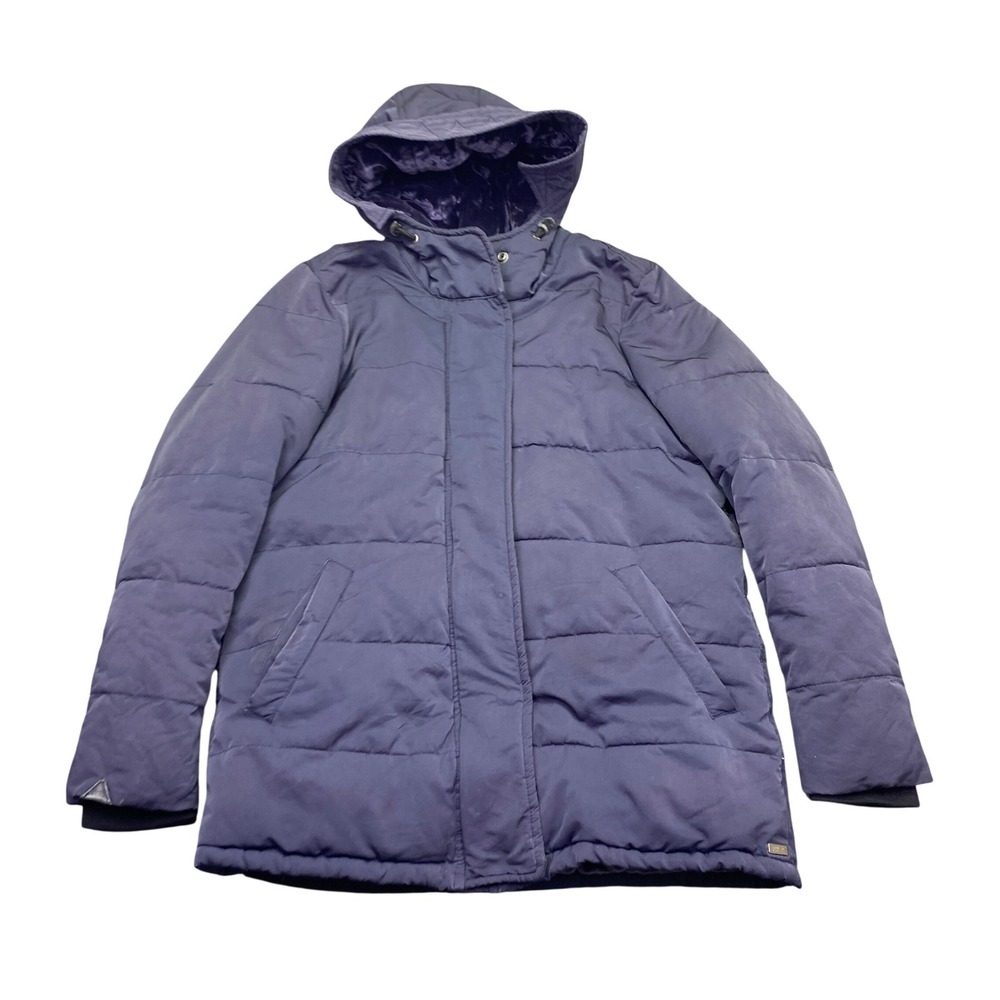 Scotch & Soda Very Very Velvet Purple Puffer Jacket Hooded Lined XS - Faded